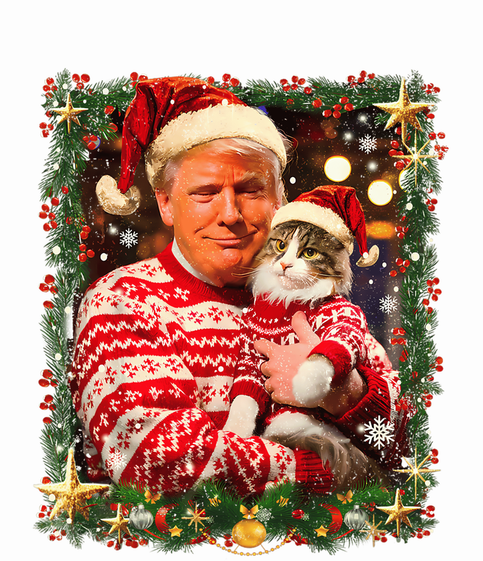 Funny Trump Christmas Sweater For Cat Lovers Ugly Xmas Sweatshirt PosiCharge Competitor Tank