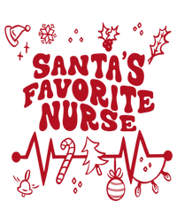 Santas Favorite Nurse Groovy Christmas Stethoscope Heartbeat Cute Gift T-Shirt