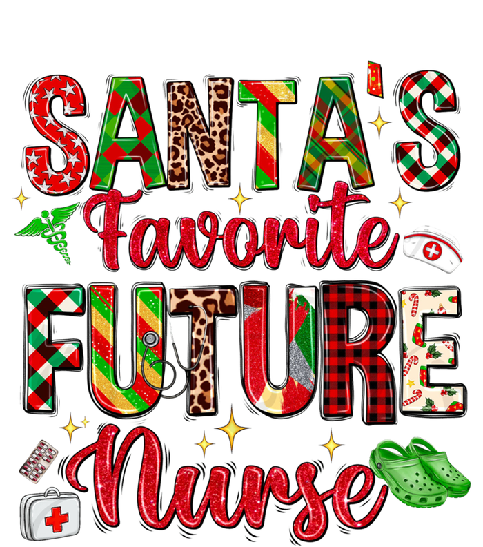 SantaS Favorite Future Nurse Buffalo Plaid Christmas Gift Women's V-Neck T-Shirt