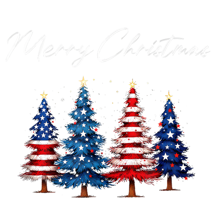 Patriotic Christmas Tree With American Flag Colors T-Shirt