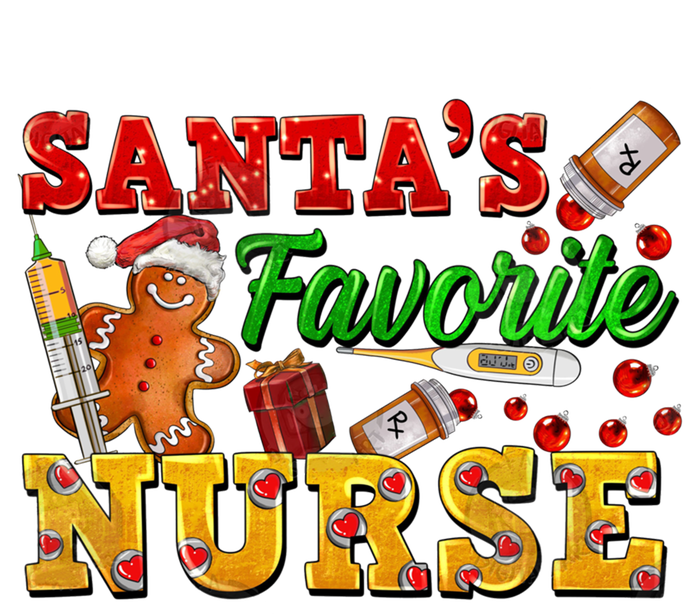 SantaS Favorite Nurse With Gingerbread Christmas Cool Gift T-Shirt