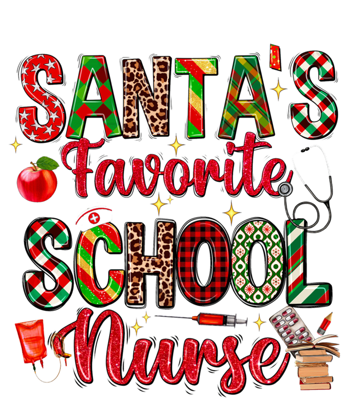 SantaS Favorite School Nurse Christmas Nursing Xmas Nurses Gift Zip Tote Bag