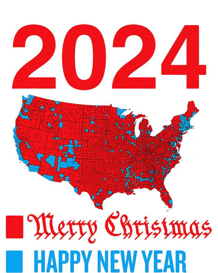 2024 Accurate Election Map Merry Christmas Happy New Year Cooling Performance Long Sleeve Crew