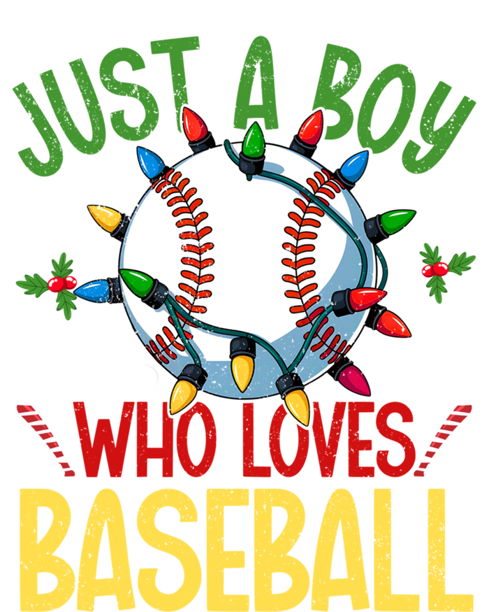 Just A Who Loves Baseball Christmas Lights Snowflakes Gift T-Shirt