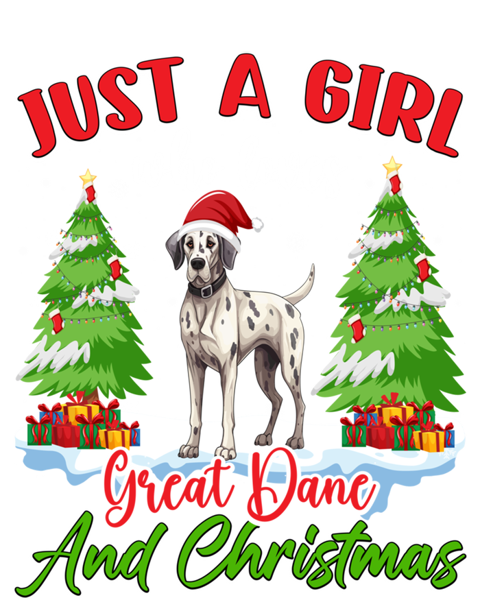 Just A Who Loves Great Dane And Christmas Santa Hat Gift T-Shirt