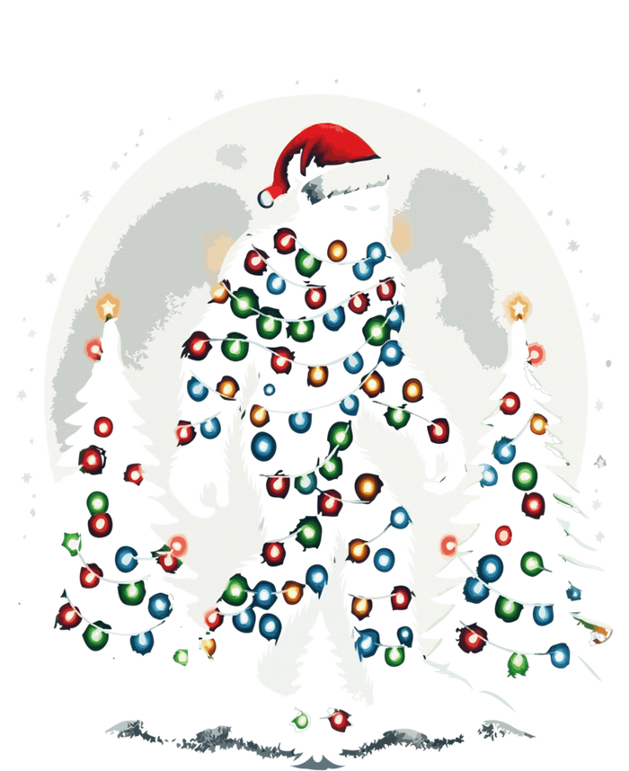 Bigfoot Santa Christmas Tree Lights Funny Xmas Sasquatch T-Shirt