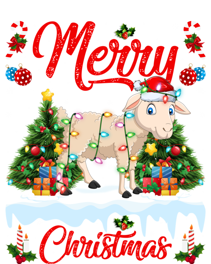 Lamb Merry Christmas Tree Lighting Santa Lamb Xmas Gift T-Shirt