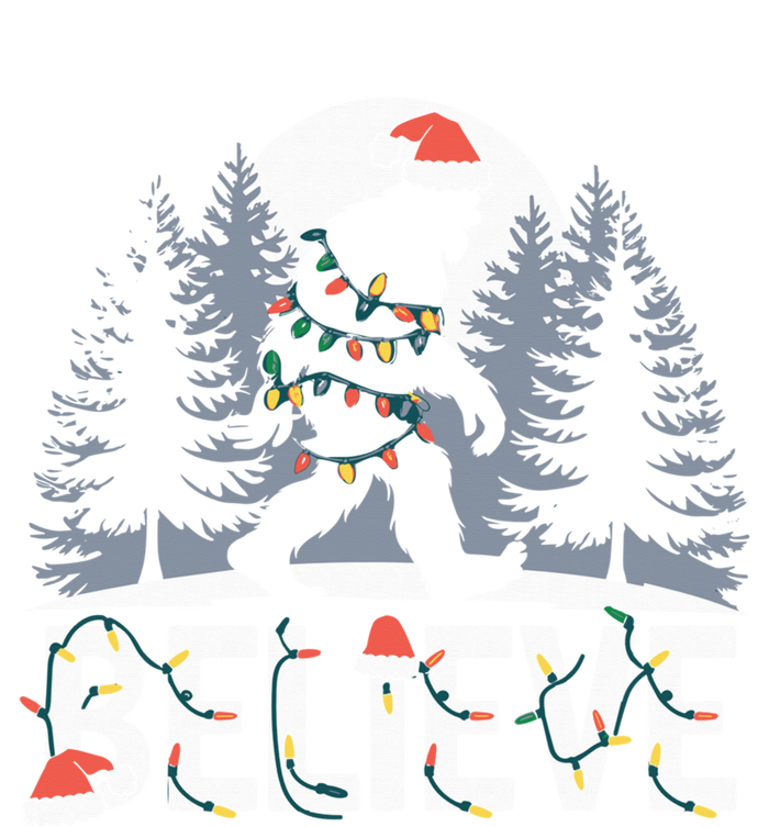 Santa Bigfoot Christmas Lights Funny Sasquatch Believe Xmas T-Shirt