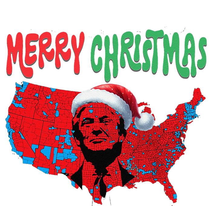 Trump Red Election Map Merry Christmas Trump Winner 2024 T-Shirt