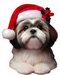 Shih Tzu With Santa Hat Christmas Xmas Dog Owner Mom Dad Cute Gift T-Shirt