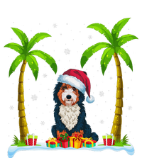 Bernedoodle Dog Santa Hat Palm Tree Beach Xmas Pajama T-Shirt