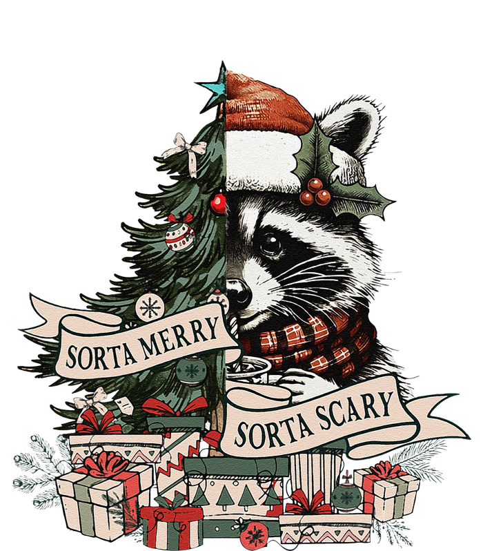 Sorta Merry Sorta Feral Santa Animal Raccoon Christmas Tree Button