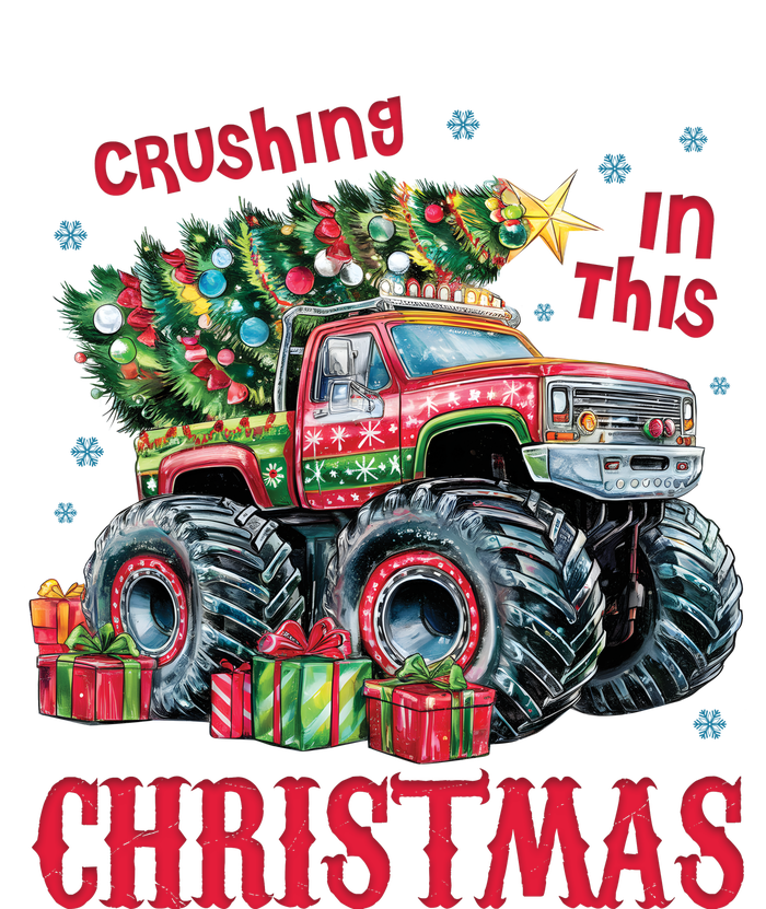 Crushing In This Christmas Xmas Holiday Red Monster Truck T-Shirt