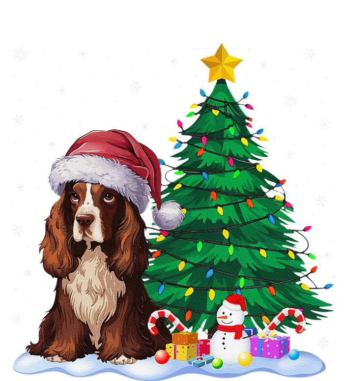 Boykin Spaniel Dog Xmas Tree Lights Reindeer Hat Christmas Cooling Performance Crew T-Shirt