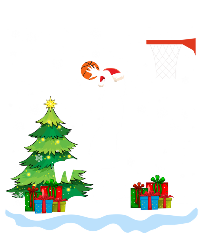 Christmas Basketball Dunk Santa Hat Snowflakes Tree Holiday Gift Long Sleeve Shirt