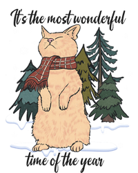 Christmas Cat With Red Scarf And Winter Wonderland Gift Kids Sweatshirt