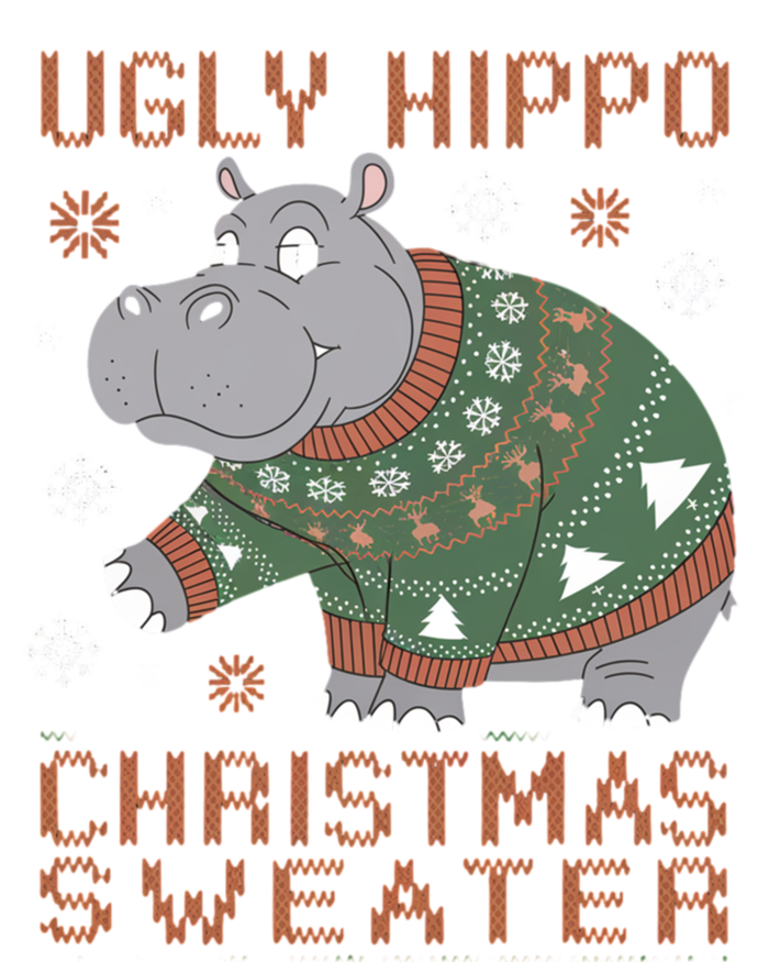 Christmas Hippopotamus Funny Snowflake And Reindeer Design Gift Ladies Long Sleeve Shirt