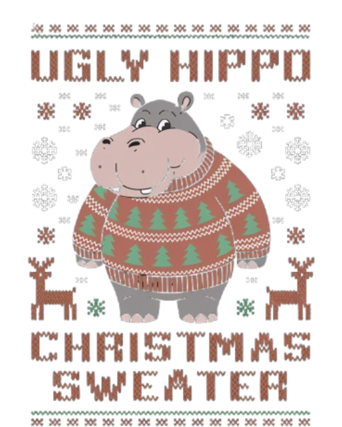 Christmas Hippopotamus Lovers Snowflake And Reindeer Design Cute Gift T-Shirt