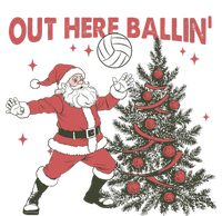 Out Here Balling Santa Playing Volleyball Christmas Tree T-Shirt