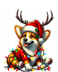 Corgi Dog Christmas Reindeer Lights Santa Hat Snowflakes Gift T-Shirt