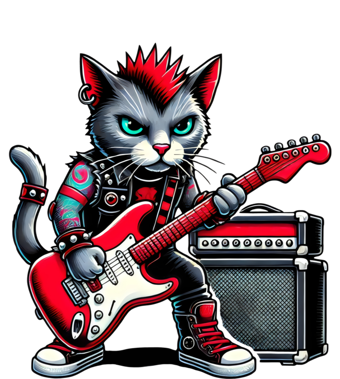 Cute Punk Cat RockN Roll Goth Cat Guitar Band Funny Music Gift Tote Bag