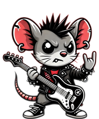 Cute Punk Mouse RockN Roll Goth Funny Punk Rock Music Funny Gift T-Shirt