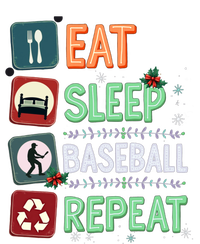 Eat Sleep Baseball Repeat Christmas Baseball Player Xmas Cute Gift Full-Length Apron With Pockets