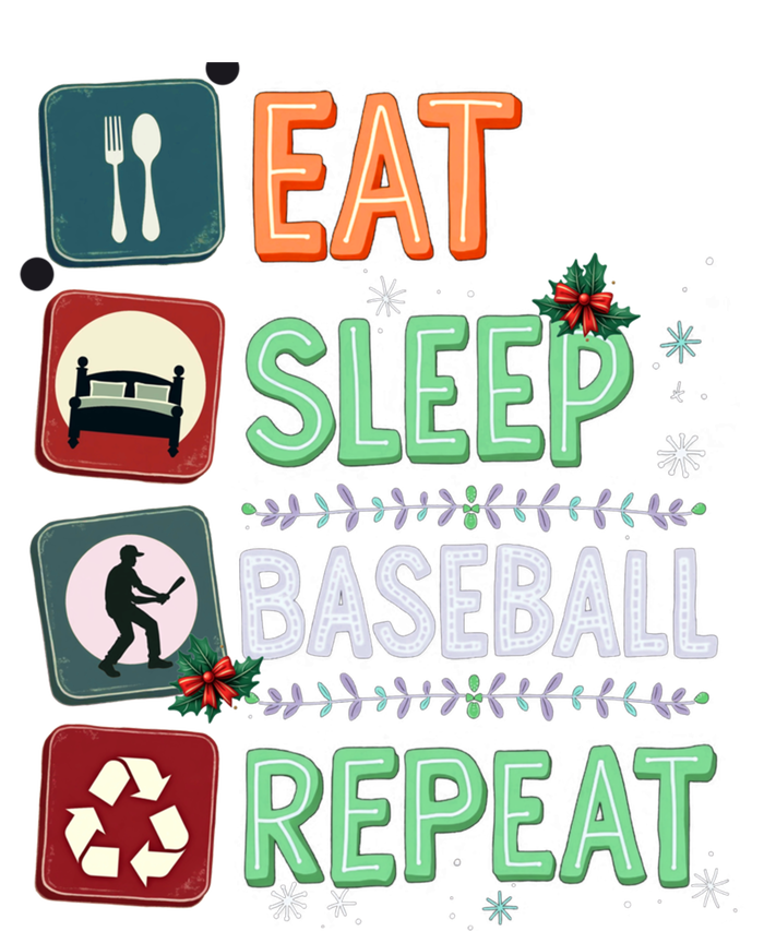 Eat Sleep Baseball Repeat Christmas Baseball Player Xmas Cute Gift Full-Length Apron With Pockets