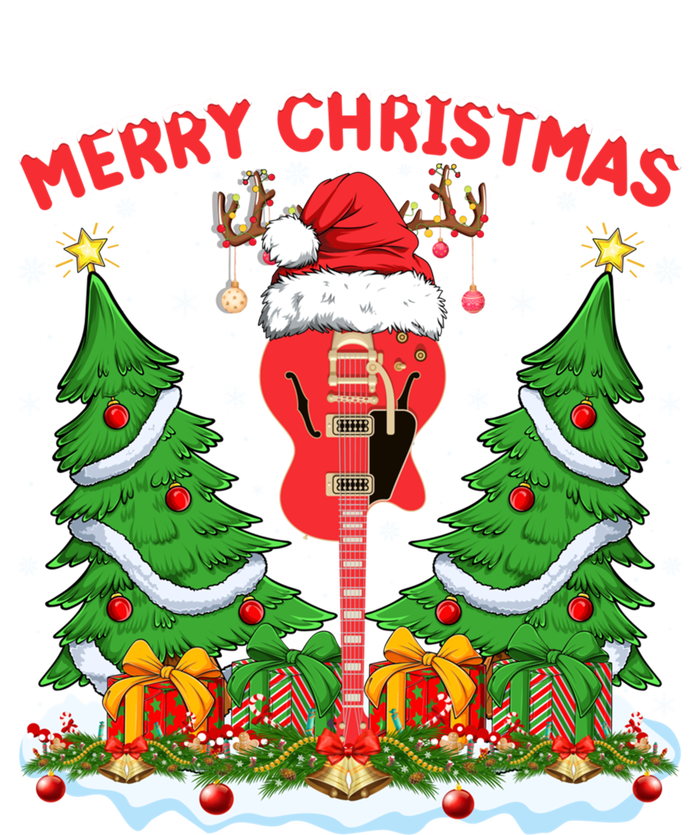 Guitar Merry Christmas Tree Lights Santa Bass Guitar Xmas Gift T-Shirt