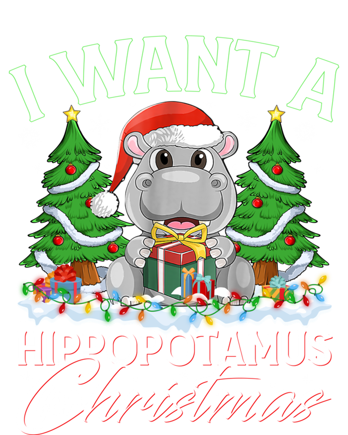 Hippo Xmas Tree Lighting I Want A Hippopotamus For Christmas Gift T-Shirt