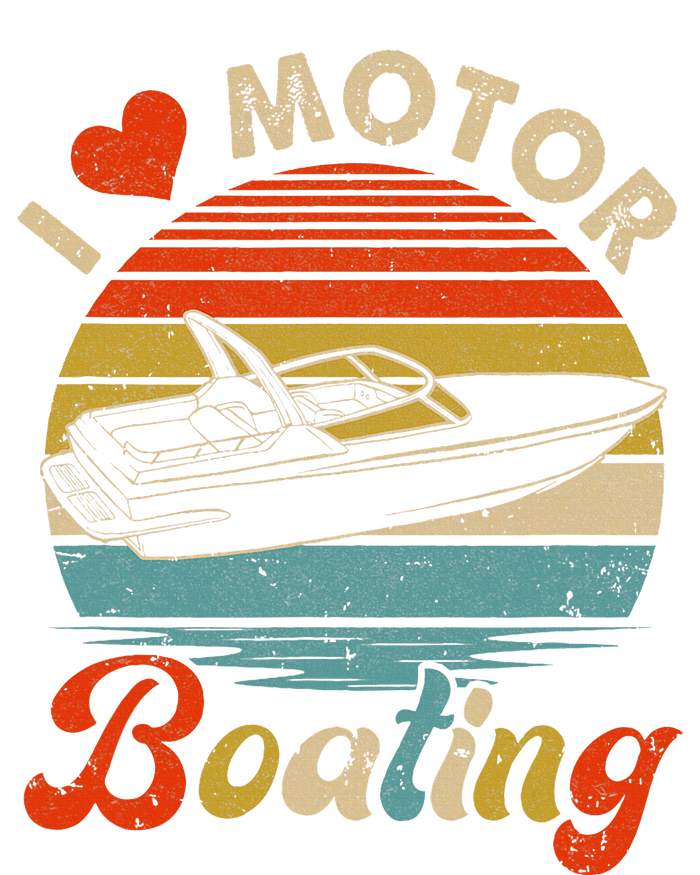 Vintage Retro I Love Motor Boating Funny Boater Ladies Long Sleeve Shirt