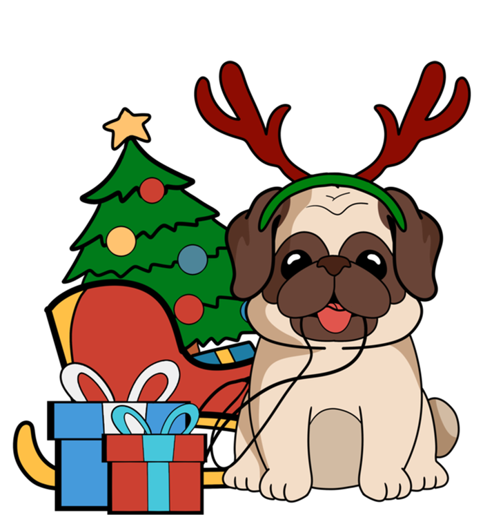 Cute Pug Dog Santa Reindeer Christmas Gift Christmas Trees Meaningful Gift T-Shirt