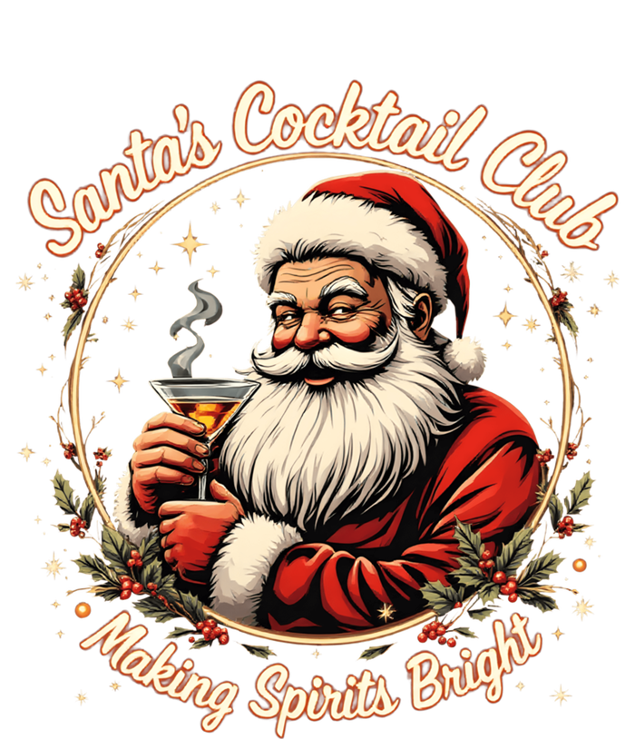 SantaS Cocktail Club Making Spirits Bright Retro Xmas Santa Women's Pullover Hoodie