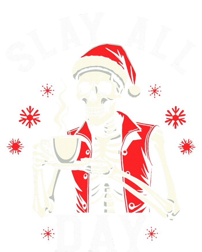 Slay All Day Skeleton Christmas Coffee Funny Holiday T-Shirt