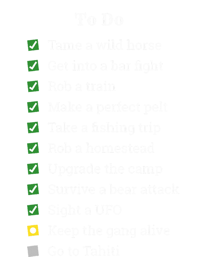 Red To Do List Horse & Cowboy Adventure Gamer T-Shirt