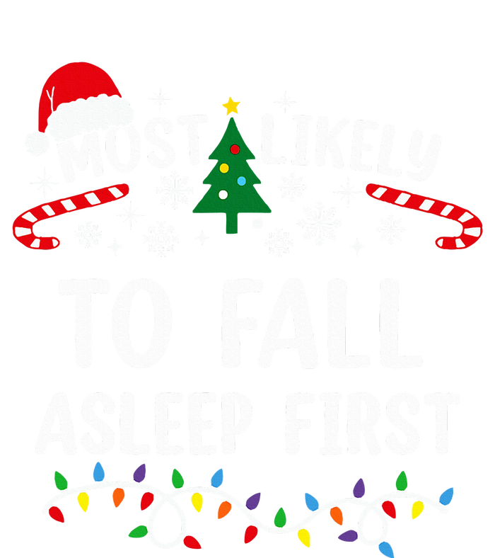 Most Likely To Fall Asleep First Funny Family Christmas Sustainable Knit Beanie