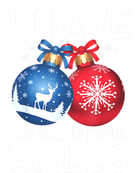 Christmas Funny Tees I Have Big Beautiful Balls Xmas Women's Racerback Cropped Tank