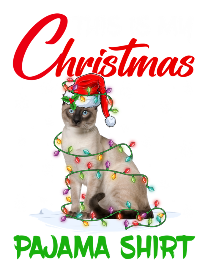 This Is My Christmas Pajama Gift Siamese Cat Santa Hat Xmas Gift T-Shirt