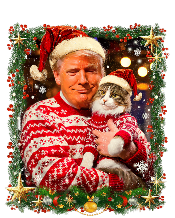 Funny Trump Christmas Sweater For Cat Lovers Ugly Xmas Sweatshirt