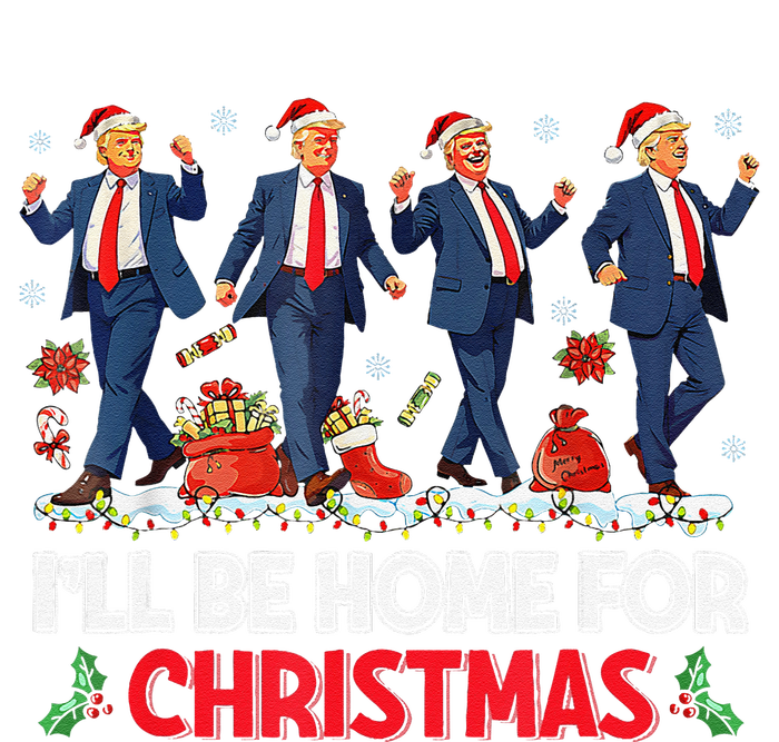 ILl Be Home For Christmas Santa Funny Trump Xmas Pajamas Cooling Performance Crew T-Shirt