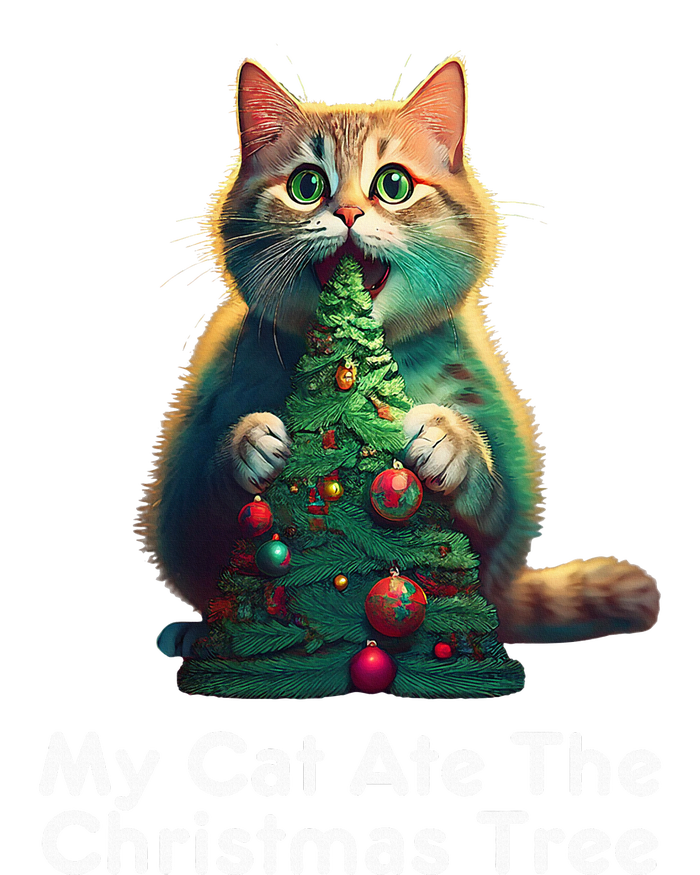 My Cat Ate The Christmas Tree Festive Holiday Apparel T-Shirt