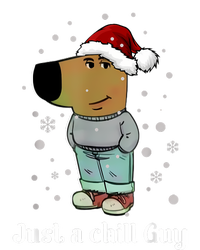 Chill Guy Dog With Christmas Hat Funny Chill Guy Meme Full-Length Apron With Pockets