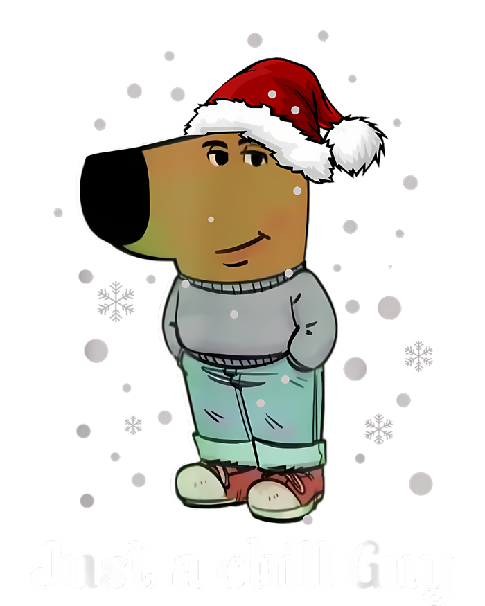 Chill Guy Dog With Christmas Hat Funny Chill Guy Meme Full-Length Apron With Pockets