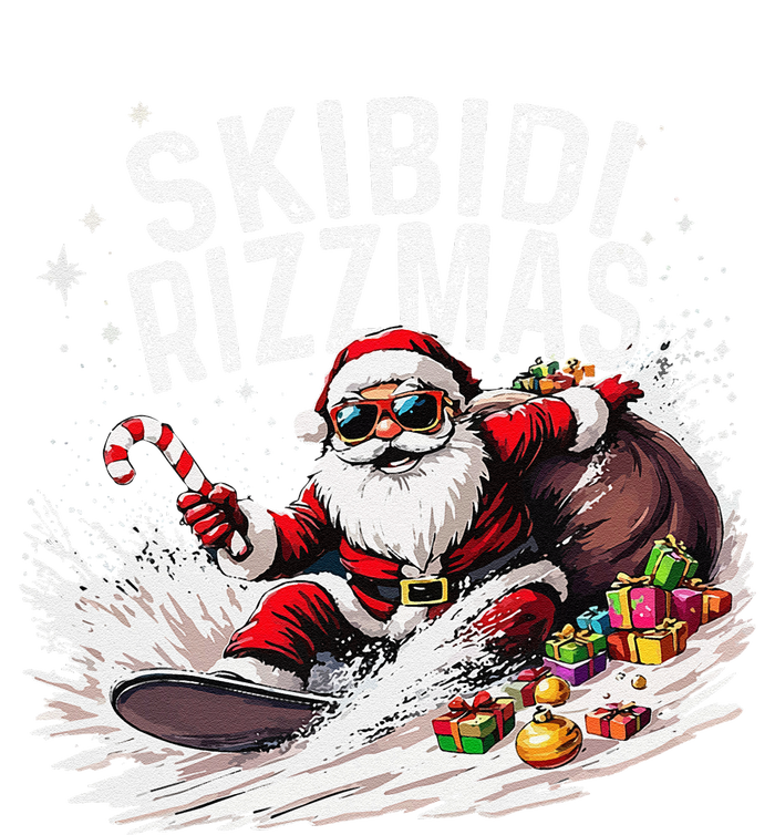 Funny Skibid.I Rizzmas Funny Santa Claus Skating Board Xmas T-Shirt