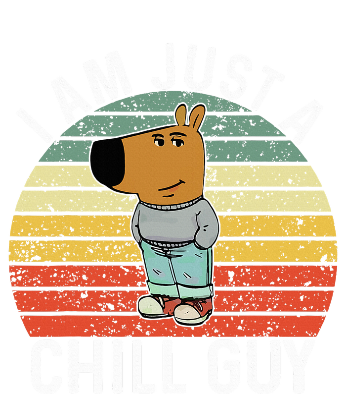 Chill Guy Meme Dog Cool Internet Statement Stripe Pom Pom Beanie