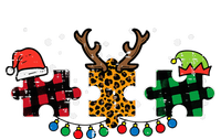 Christmas Leopard Plaid Puzzle Autism Xmas T-Shirt