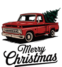 Red Pickup Truck Christmas Tree Vintage Christmas Women's Racerback Cropped Tank