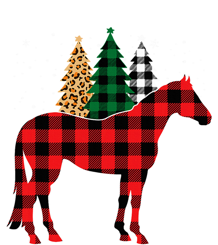 Red Buffalo Plaid Horse Tree Leopard Print Christmas Pajamas Cropped Pullover Crew