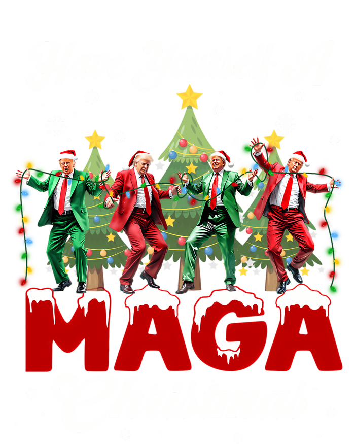 Funny Santa Trump Have Yourself A Merry M.A.G.A Christmas Long Sleeve Softstyle Adult Sport Polo