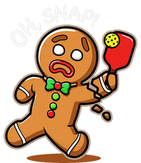 Oh Snap Funny Gingerbread Man Playing Pickleball T-Shirt